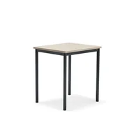 Meble do szkół i przedszkoli - Biurko SONITUS PLUS, 700x600x760 mm, HPL popielaty, redukcja hałasu, antracyt - miniaturka - grafika 1