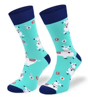 Skarpetki męskie - Kolorowe asymetryczne skarpetki, Lamy Alpaki, 43/46 - miniaturka - grafika 1