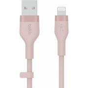 Kable USB - Belkin USB-A Lightning Silicone 1m Pink - miniaturka - grafika 1