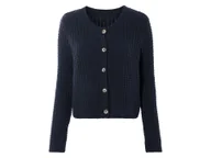 Swetry damskie - esmara® Kardigan damski z bawełny (Granatowy, XS (32/34)) - miniaturka - grafika 1