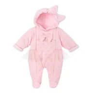 Pajacyki dla niemowląt - Pajac ocieplany Emily różowy 74 - miniaturka - grafika 1