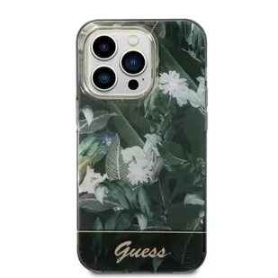 Guess Etui GUHCP14XHGJGHA do Apple iPhone 14 Pro Max 6,7" zielony/green hardcase Jungle Collection - Etui i futerały do telefonów - miniaturka - grafika 6