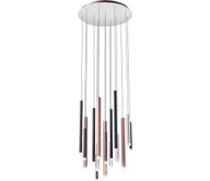 Lampy sufitowe - Redo 01-2061 - LED Żyrandol na lince MADISON 16xLED/4W/230V chrom błyszczący/czarne/miedź - miniaturka - grafika 1