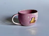 Kubki - Różowy kubek z żabką - miniaturka - grafika 1