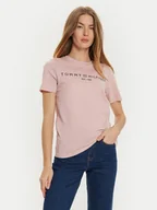 Koszulki i topy damskie - Tommy Hilfiger T-Shirt WW0WW40276 Różowy Regular Fit - miniaturka - grafika 1