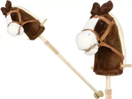 Skoczki dla dzieci - ﻿KONIK Na Patyku GŁOWA Na Kiju KOŃ Do Galopowania HOBBY HORSE z kółkami - miniaturka - grafika 1