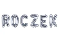 Baby shower i roczek - Zestaw balonów foliowych "Roczek" srebrny - 35 cm - miniaturka - grafika 1