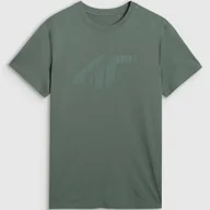 Koszulki męskie - Koszulka Męska 4F T-shirt Z Nadrukiem Regular Zielony 4FWAW25TTSHM2442 S Zielony - miniaturka - grafika 1