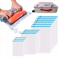 Pokrowce na ubrania - WORKI PRÓŻNIOWE ZESTAW NA ODZIEŻ DO WALIZKI PODRÓŻNY ZWIJANY ROLOWANY 12 el - miniaturka - grafika 1