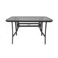 Stoły ogrodowe - Stół szklany ogrodowy MAJORKA DUO 120x70x70 czarny - miniaturka - grafika 1