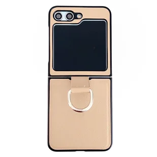 Pokrowiec König Design kompatybilny z Samsung Galaxy Z Flip5 - Plastikowe, miękkie etui na telefon komórkowy - Beżowy - Etui i futerały do telefonów - miniaturka - grafika 1