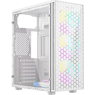 GEMBIRD OBUDOWA FORNAX 500W MIDI-TOWER (2X USB 3.1, 1X USB 2.0, HD AUDIO, SZKLANY PANEL BOCZNY, PODŚWIETLENIE ARGB) BIAŁA - Obudowy komputerowe - miniaturka - grafika 1