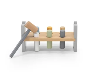 VIGA PolarB Zestaw Drewniana Piramidka + Przebijanka z Młoteczkiem Pingwinek Montessori - Klocki - miniaturka - grafika 6