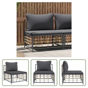 Sofa ogrodowa Living Store z ciemnoszarymi poduszkami z polirattanu - Sofy ogrodowe - miniaturka - grafika 1