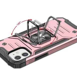 Wozinsky Ring Armor pancerne hybrydowe etui pokrowiec + magnetyczny uchwyt iPhone 12 mini różowy - Etui i futerały do telefonów - miniaturka - grafika 5