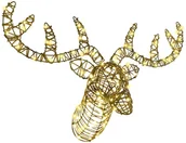 Ozdoby bożonarodzeniowe - vidaXL Renifer ciągnący sanie Ciepła biel 60 cm rattan - miniaturka - grafika 1