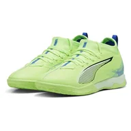 Piłka nożna - PUMA Dziecięce buty piłkarskie Ultra 5 Match It + Mid Jr, Fizzy Apple PUMA White Bluemazing, 36 EU - miniaturka - grafika 1