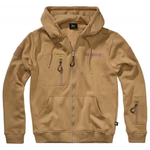 Brandit Bluza rozpinana z kapturem Tactical Sweat Jacket - Camel XL - Odzież taktyczna i umundurowanie - miniaturka - grafika 1