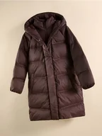 Kurtki i płaszcze dla dziewczynek - Reserved - Pikowany płaszcz z naturalnym puchem - ciemnobrązowy - miniaturka - grafika 1