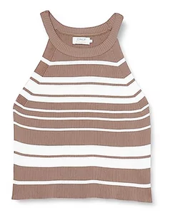 Bestseller A/S Damski OnLEDNA Dekolt Top KNT NOOS sweter, antyczny brąz/paski: Cloud Dancer, XXS, Antyczny brąz/paski: Cloud Dancer, XXS - Swetry damskie - miniaturka - grafika 1