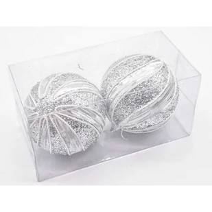 Bombki styropianowe 10 cm srebrne 2 szt. - Bombki - miniaturka - grafika 1