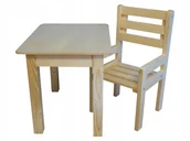 Zestawy mebli dla dzieci - STOLIK + KRZESEŁKO NIEMOWLAK PODŁOKIETNIK NATURALN - miniaturka - grafika 1
