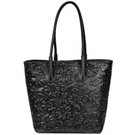 Torebki damskie - Torba skórzana - Shopper wytłaczana w kwiaty (7223) BOSCCOLO - miniaturka - grafika 1