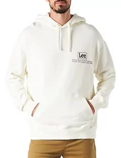 Lee Męska bluza z kapturem z logo, écru, M - Bluzy męskie - miniaturka - grafika 1