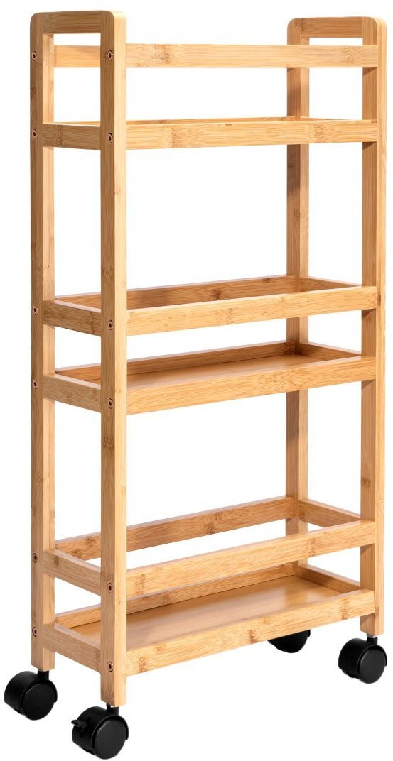 Regał na kółkach INAKI 3 poziomy natural