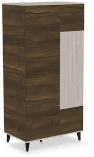 Szafa dwudrzwiowa RANDOM 2 S-1 90cm orzech/kaszmirowa HALMAR - Szafy - miniaturka - grafika 1