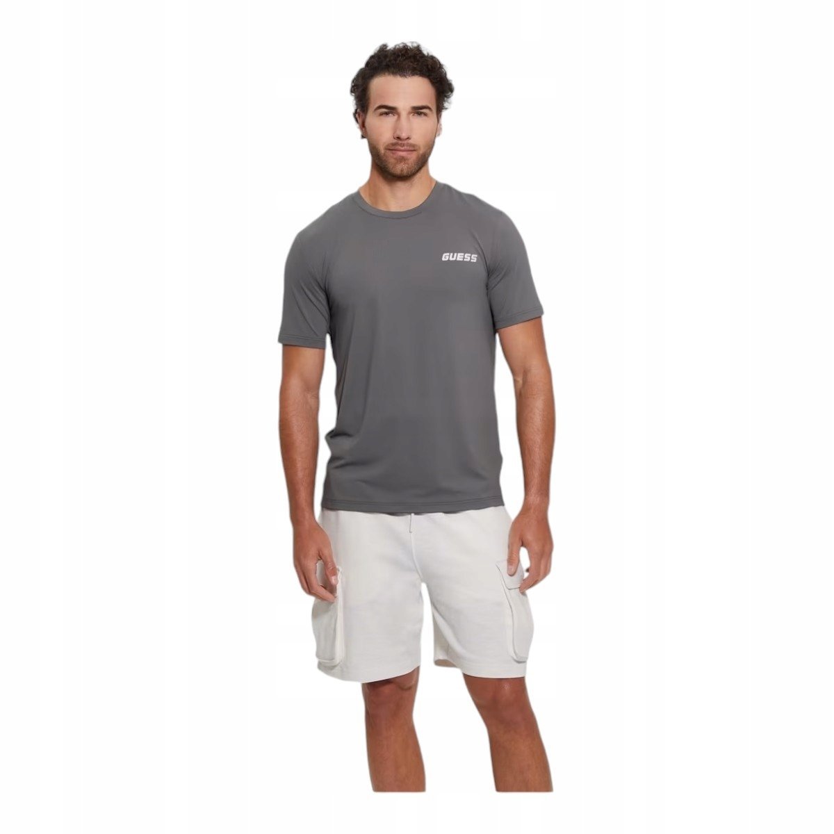 Guess Koszulka Męska T-Shirt Liga Cn T-Shirt Grafitowa R.L