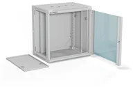 Szafy rack - Szafa wisząca 19" 12U 600x450, drzwi szklane jednoskrzydłowe, tył osłona pełna demontowalna, osłony boczne pełne demontowalne zamykane na klucz, 4 belki, kolor szary, ALANTEC SW-12U-600-450-01-SA - miniaturka - grafika 1