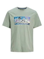 Koszulki męskie - Jack & Jones Koszulka "Colton" w kolorze zielonym - miniaturka - grafika 1