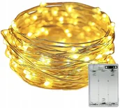 Bombki - ﻿Lampki Druciki 10m 100 LED Światełka Choinkowe na Baterie AA Biały Ciepły - miniaturka - grafika 1