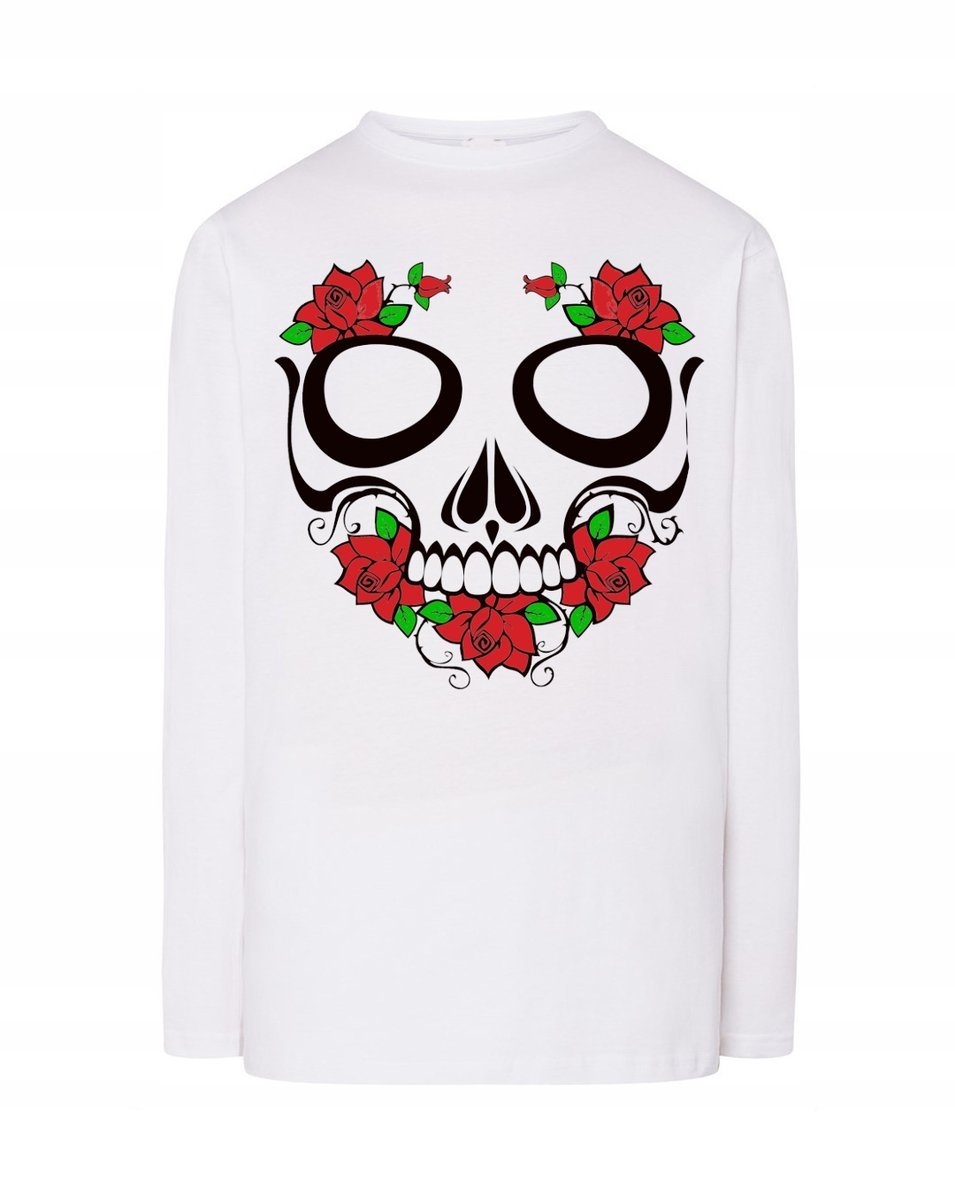 Longsleeve fajny nadruk kolorowa CZASZKA r.3XL