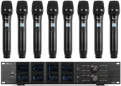 Mikrofony komputerowe - Zestaw mikrofonów bezprzewodowych Power Dynamics UHF PD528 z 8 mikrofonami ręcznymi one size - miniaturka - grafika 1