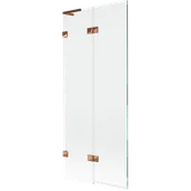 Parawany nawannowe - Mexen Lunar L parawan nawannowy 2-skrzydłowy lewy 80 x 150 cm, transparent, różowe złoto - 897L-080-100-60-00-L - miniaturka - grafika 1