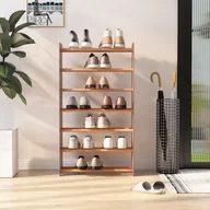 Szafki na buty - Stojak na buty brązowy 65x24x117 cm materiał drewnopochodny - miniaturka - grafika 1