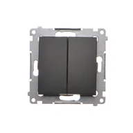 Inne akcesoria elektryczne - Przycisk podwójny Kontakt-Simon 54 DP2.01/49 zwierny bez piktogramu moduł 10AX, 250V~, szybkozłącza czarny - miniaturka - grafika 1