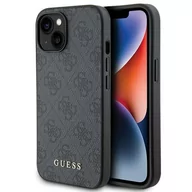 Etui i futerały do telefonów - Oryginalne Etui GUESS Hardcase GUHCP15MG4GFGR do iPhone 15 PLUS (4G Metal Logo / szary) - miniaturka - grafika 1