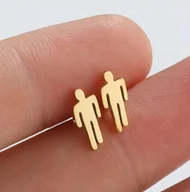 Kolczyki - Kolczyki Billie Eilish Bad Guy złote prezent - miniaturka - grafika 1