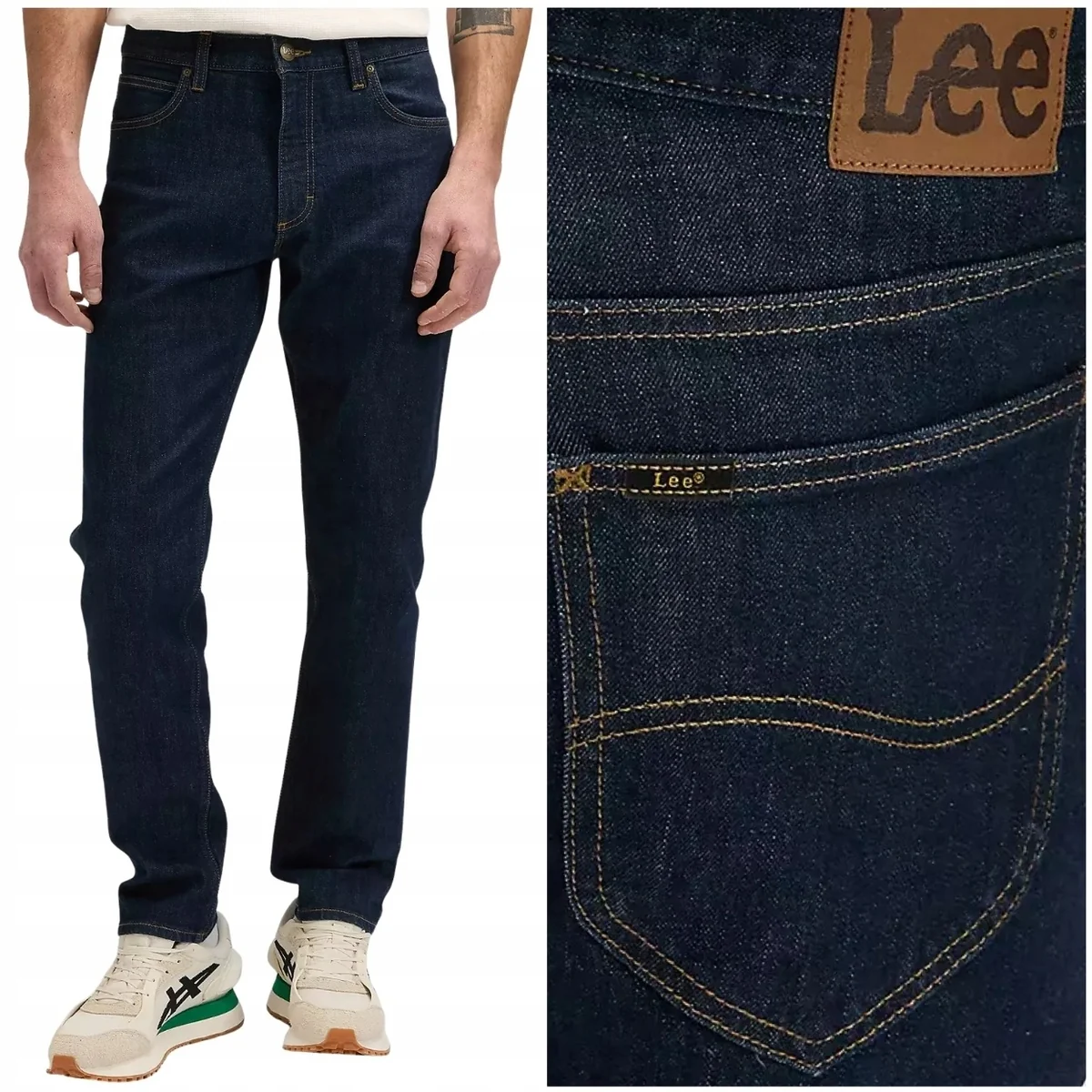 Lee David regular tapered Xion klasyczne granatowe spodnie jeansowe W30 L32
