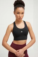 Bielizna sportowa damska - adidas Performance biustonosz sportowy kolor czarny gładki - miniaturka - grafika 1