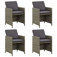 Fotele i krzesła ogrodowe - vidaXL Krzesła ogrodowe z poduszkami 4 szt. polirattan szare 316747 - miniaturka - grafika 1