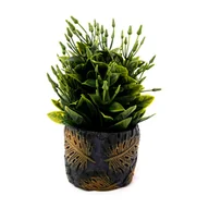 Sztuczne kwiaty - Zielony Kwiatek W Doniczce 19Cm Różne Wzory - miniaturka - grafika 1