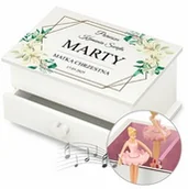 Pamiątka Pierwszej Komunii Świętej - Szkatułka na biżuterię z pozytywką i szufladką z nadrukiem dla dzie - miniaturka - grafika 1