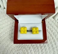 Spinki do mankietów i krawatów - SPINKI do mankietów koszuli KLOCKI LEGO ŻÓŁTE - miniaturka - grafika 1