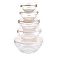 Miski i półmiski - Komplet salaterek Verdure 5 sztuk przezroczysty - miniaturka - grafika 1