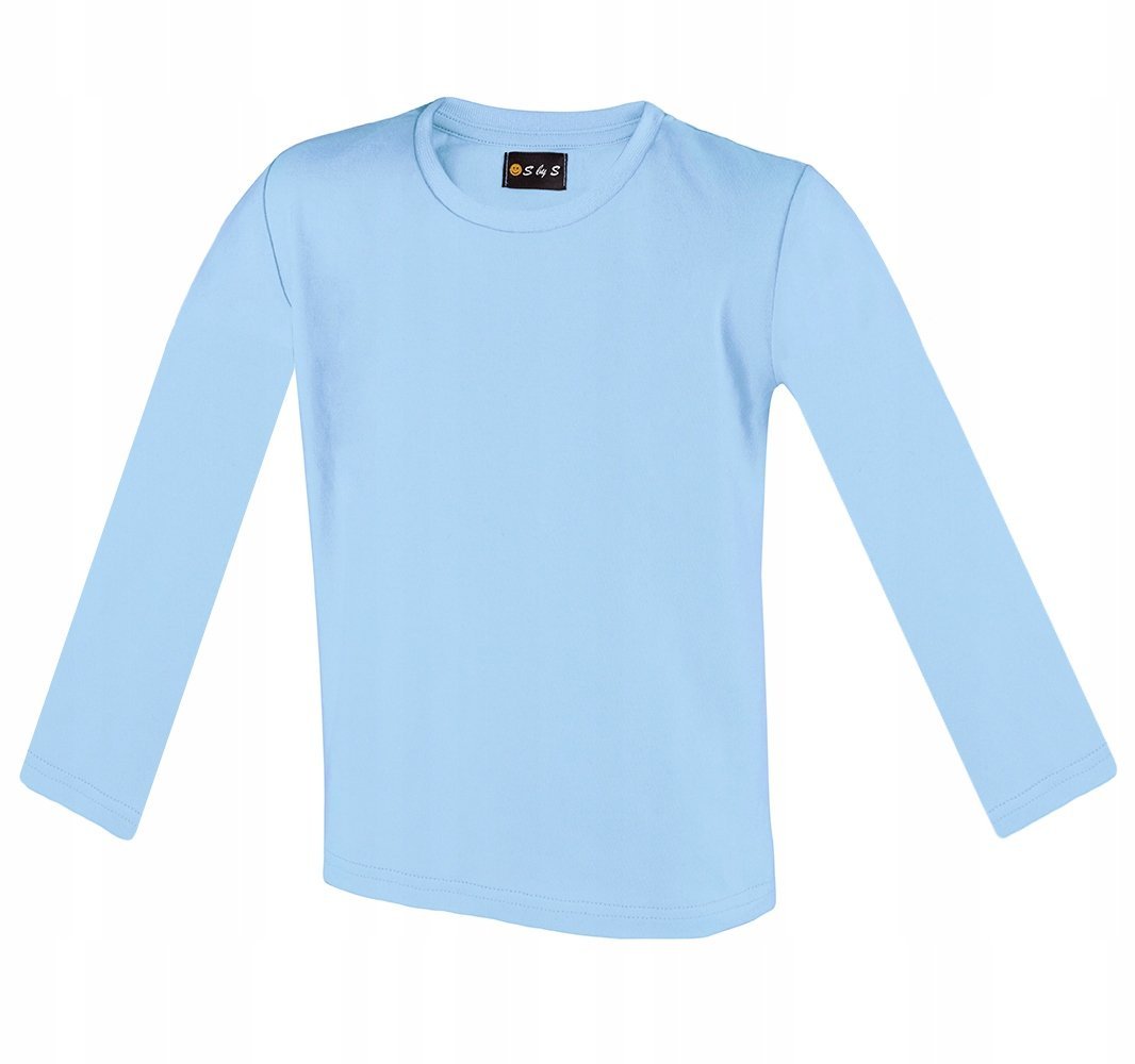 BAWEŁNA Bluzka długi rękaw NIEBIESKI 140