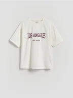 Koszulki dla chłopców - Reserved - T-shirt z nadrukiem - złamana biel - miniaturka - grafika 1